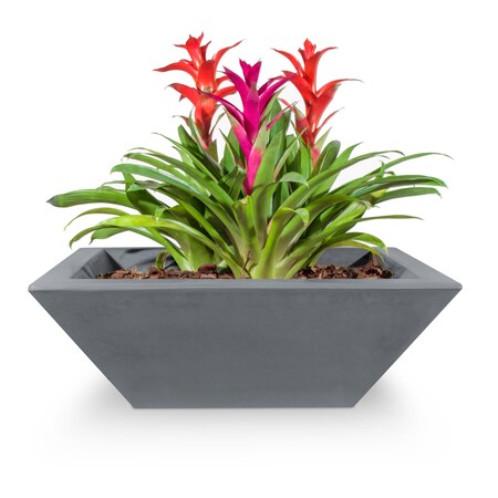 The Outdoor Plus 24 Square Maya Planter Bowl - GFRC Concrete - Gray - OPT-24SP-GRY